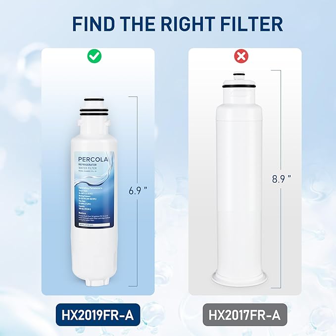 HX2019FR-A Water Filter Replacement, Compatible with Hisense HX2019FR-A, HX2019F-A, HRM260N6TSE, HRFD560SW, HRCD585BW, HRFD634BW, HRCD650BW, HRCD586TBWB and Mora MRM260N6TSE (2 Pack)