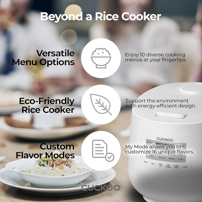 6-Cup / 1.5 Qt. (Uncooked) Micom Rice Cooker and Warmer, Steamer basket, 11 Operating Modes: White Rice, Brown Rice & More, Nonstick Inner Pot, Made in Korea, Small Rice Cooker, Multi Cooker, CR-0641F