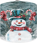 Kawaii Snowman Dust Cover for Kitchen Instant Pot Accessories Appliance Cover Quart Pressure Cooker Air Fryer Rice Cooker Kitchen Appliance Dust Covers with Storage Pockets Size M
