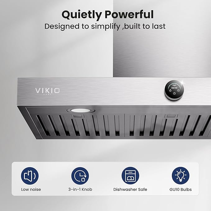 30 Inch Wall Mount Range Hood 1200CFM, Stainless Steel Convertible Ductless/Ducted Stove Vent Hood, Low Noise Kitchen Vent Hoods with Duct Cover, 2 Lights 3 Baffle Filters, Touch & Knob Control