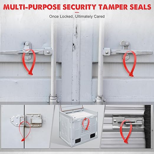 Roowest 1000 Pcs Plastic Truck Trailer Door Seals, Tamper Evident Security Tags, Numbered Safety Disposable Locks for Container Logistics Transport Package Shipping(Red)