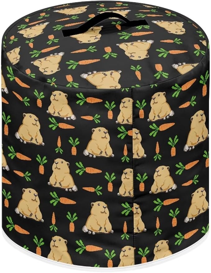 Pressure Cooker Cover for Women,Groundhog Carrot Dust-proof Cover for Rice Cooker Air Fryer Kitchen Appliance Covers with Top Handle and Pocket Home Kitchen Decor Gifts for Friends
