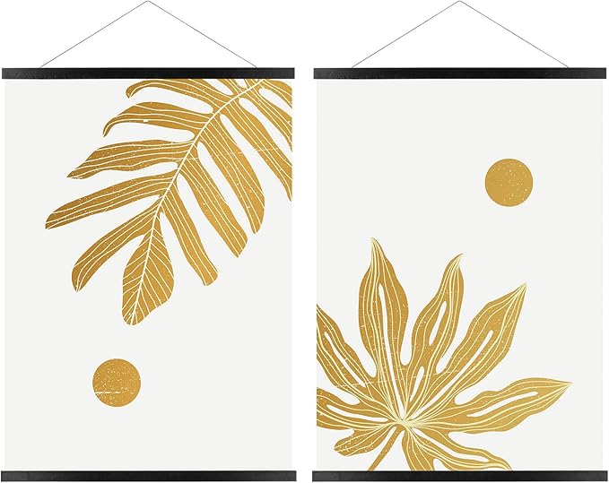 FALAMON 2 Pack Magnetic Poster Hanger Frame, 18x24 18x12 18x18 Magnet Poster Frame Hangers for Hanging Posters, Prints, Photos, Pictures, Maps, Scrolls, and Canvas Artwork (Black, 18")
