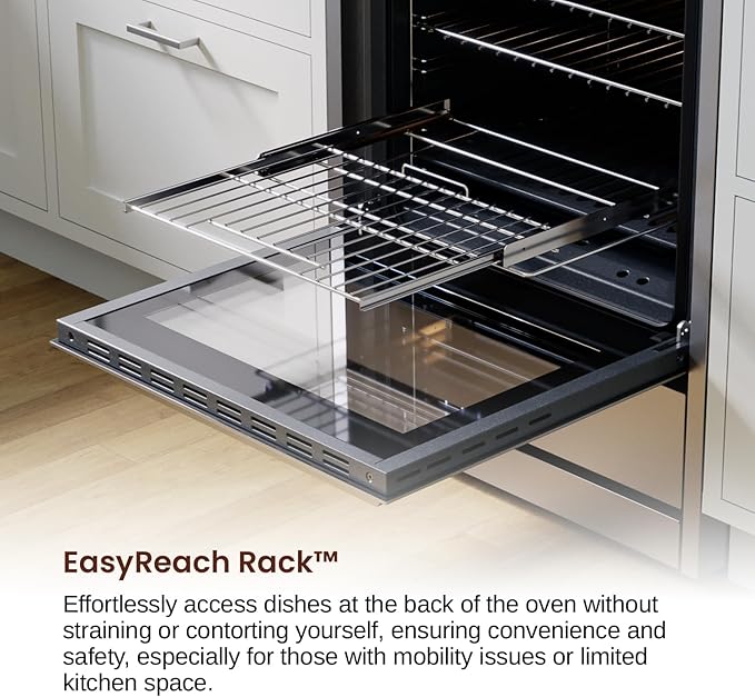 Rangaire RRG241TS 24" Gas Range Oven with Timer - Stainless Steel, Sealed Burners, Convection Fan, Easy Reach Racks