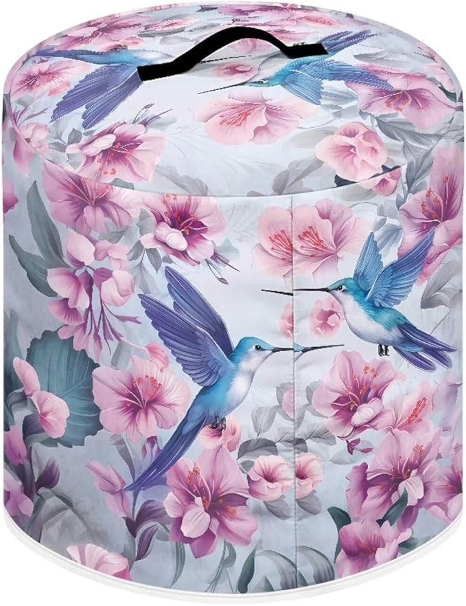 Flashideas Hummingbird Flower Pressure Cooker Cover for Women Insulated Rice Cooker Cover with Easy to Clean Lining Stain Resistant Dust Cover with Pockets for Instant Pot 6 Quart Appliance Cover