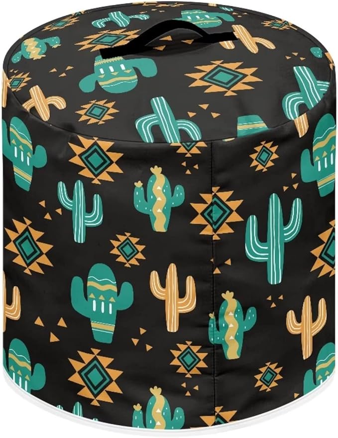 Western Cactus Print Round Pressure Cooker Cover 6 qt,Boho Kitchen Appliance Dust Cover for Round Pressure Cooker Rice Cooker,Air Fryer Cover,Toaster Cover,Oven Cover