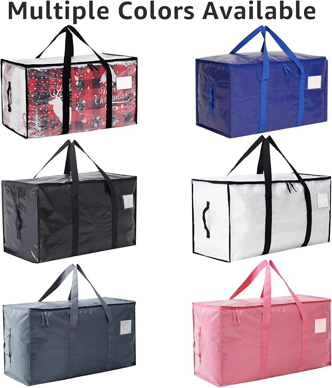 Moving Bags Heavy Duty Extra Large, Alternative for Moving Boxes & Moving Supplies,Clear Storage Bins with Lids, Plastic Packing Tote, Storage Bags for Clothes with Handles & Zippers(Clear, 2 Pack)