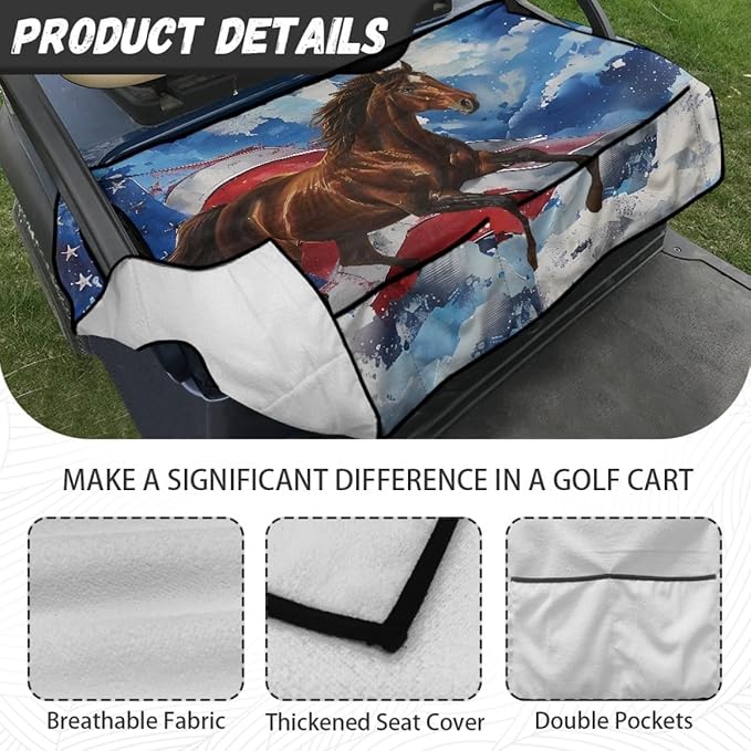 Golf Cart Seat Cover Cushion Designed to Reduce Heat and Moisture, Featuring Breathable Fabric and Waterproof Protection