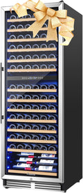 AAOBOSI 24 Inch Dual Zone Wine Fridge, 154 Bottles Wine Cooler Refrigerator，40-65°F Wine Refrigerator with 2 Glass Door，Built-in or Freestanding Fridge for Restaurant, Club, Lounge