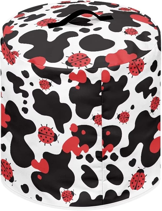 Flashideas Cow Print Pressure Cooker Cover for Women Ladybug Insulated Rice Cooker Cover Water Resistant Appliance Cover with Pockets for Instant Pot 6 Quart Dust Protection Kitchen Decor