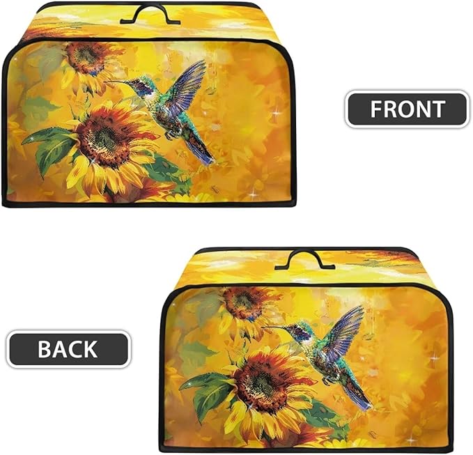 Sunflower Hummingbird Slow Cooker Dust Cover Holder - Rose Kitchen Appliance Cover with Pockets - Perfect for Holidays and Gifts