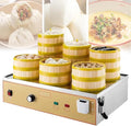Commercial Electric Dim Sum Steamer,Two/Four/Six-Hole Electric Steamer,with Dry Burning Alarm + Independent Water Supply,for Cooking 6Holes