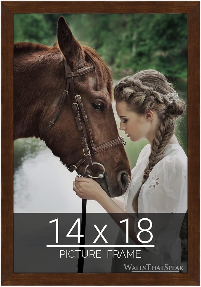 wallsthatspeak 14x18 Mocha Walnut Picture Frame for Puzzles Posters Photos or Artwork