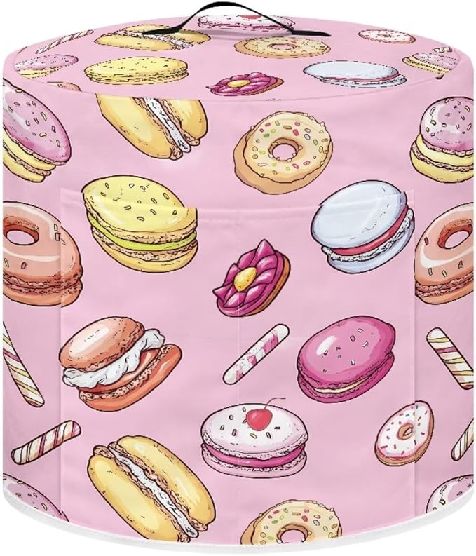 TODIYADDU Doughnut Cake Pressure Cooker Cover for Women Trendy Instant Pots Cover with Top Handle and Pocket Kitchen Appliance Cover Dust Cover for 3 Quart Instant Pots and Extra Accessories