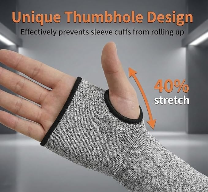Arm Protectors For Thin Skin And Bruising, Cut Resistant Sleeves For Men Women, A5 Level Farmer Sleeve For Gardening (Grey & Pink, 17.7 In - 2pairs)