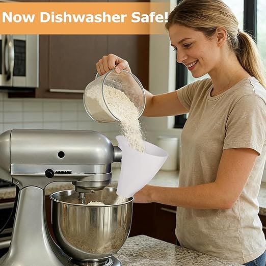Flour Funnel for Stand Mixer, Tilt-Head with Auxiliary Opening Mixer Attachment, Easy Pour Baking Accessory