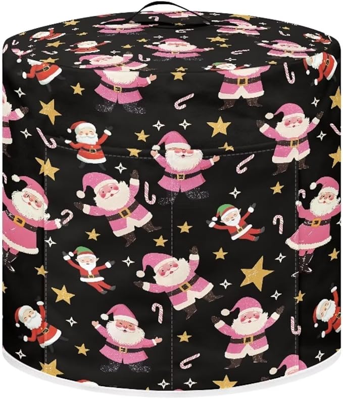 Santa Claus Dust Cover Instant Pot and Extra Accessories Dust Proof Easy to Clean Pressure Cooker Cover Electric Appliance Cover Air Fryer Accessories with Storage Pocket Size L