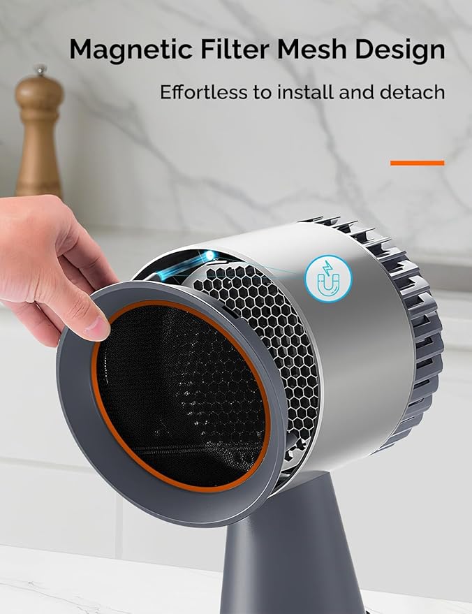 Portable Kitchen Range Hood – Quiet 3-Speed Countertop Exhaust Fan with Dual Carbon Filters, Large Oil Cup, Easy-Clean & Detachable Design, Perfect for Apartments, Dorms & RVs