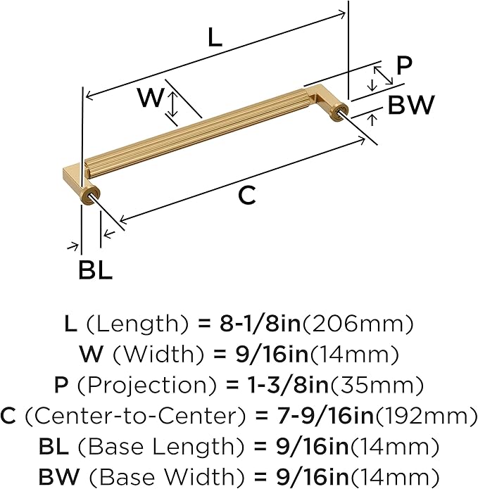 Amerock Ballard 7-9/16 inch (192mm) Center-to-Center Champagne Bronze Cabinet Pull, BP37646CZ