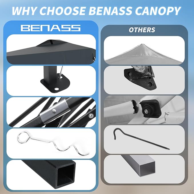 12x12 Pop Up Canopy, Easy Up Canopy Tent, Heavy Duty Tents for Parties, One Person Set Up Event Tent, Grey
