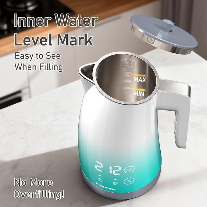 Electric Kettle with Temperature Control, 5 Preset Temps, 2H Keep Warm -1200W Quiet Water Boiler,Electric Tea Kettle with BPA-Free, Digital Cool-Touch, Rotating Base for Home,Office(Blue Gradient)
