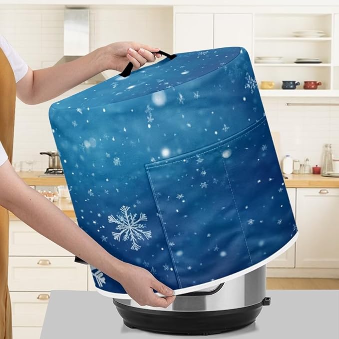 Snowflake Rice Cooker Covers Dust-Proof Cover for Instant Pot 3 Qt Inner Pot Instapot Cover Rice Cooker Dust Cover Kitchen Appliance Covers Kitchen Storage M
