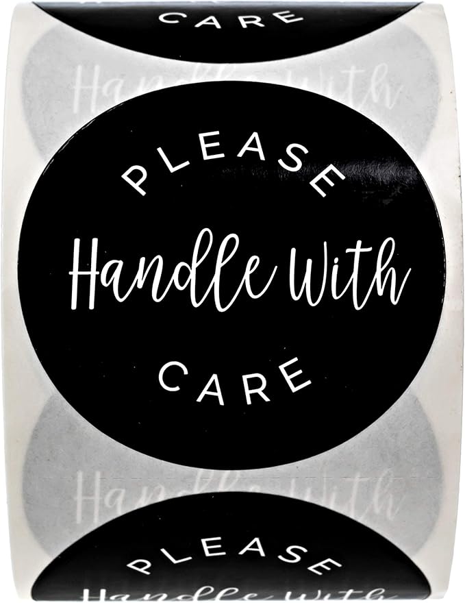Please Handle with Care Label / 500 Small Business Shipping Stickers / 2" Order Package Envelope Seals/Made in The USA