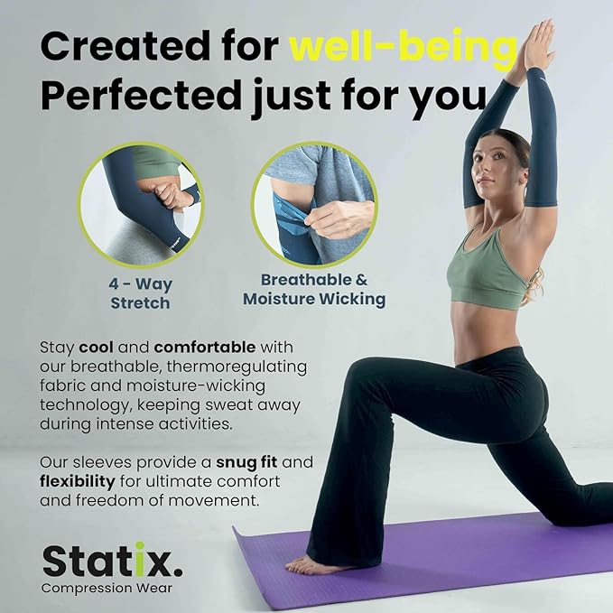 SPRYNG Statix Arm Sleeves for Men and Women Sun Protection Sports Sleeves for Tattoo Cover Gardening & Outdoor Use S to 3XL