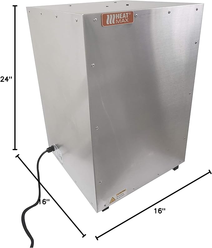 HeatMax 16x16x24 Small Hot Box Food Warmer- The Original and The Best - with an Interior usable Shelf Space of 13 x 15.5 inch. for Half Size Disposable Pans, BBQ, Pizza, Any hot Food