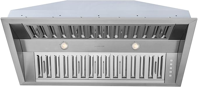 Hauslane Range Hood Insert 40 Inch Pro-Style - Stainless Steel Built-In Vent with 800 CFM Suction, Quiet Operation, LED Lights, 3-Speed Fan, 21" Deep, Ducted/Ductless Convertible for Insert Mount