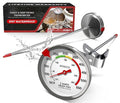 BOMATA 2-Pack Candy Thermometer with Pot Clip, Waterproof IP67 and 2.5" Display Deep Fry Oil Thermometer for Cooking, Food, Turkey, BBQ, Grill... Mth400 Silver
