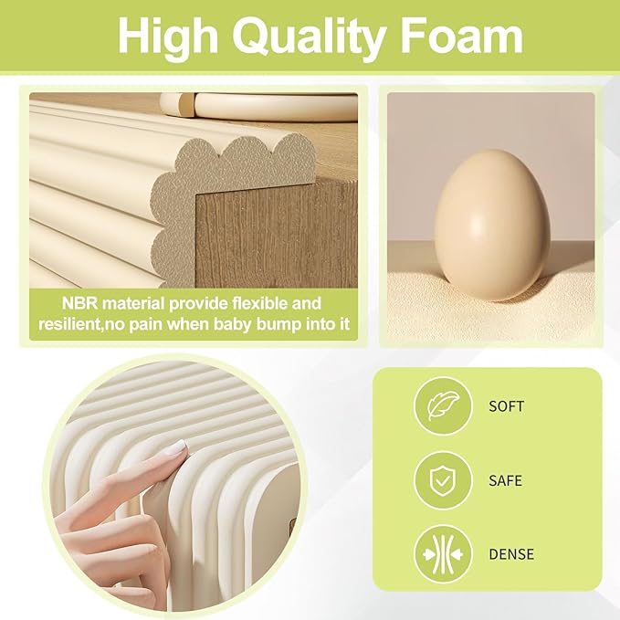Baby Proofing Wall Corner Protector,Edge Guard Corner Protector,6.56ft Thinken Soft Corner Protectors Pre-Taped Soft Rubber Foam Edge Cushion for Furniture (Black, 6.56Ft x 5.9" W x 0.47" Th)