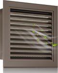 14"x14" Aluminum Gable Vent with Screen – Louvered Exterior Wall Vent for Attics, Sheds, and Doors – 12"x12" Vent Opening – Great for Roof and Gable Ventilation Brown