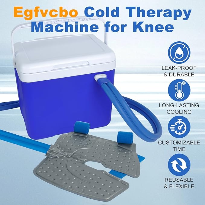 Cold Therapy Machine After Surgery Ice Machine with Knee Flexible Pad, Cryotherapy Machine for Knee Pain, Sprains, Swelling, Other Injuries, Quiet Pump,Timing Function (14 Quart)
