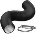 14 Inch Flexible Ducting Hose 12 Feet Black Aluminum Ducting -4 Layer Protection Dryer Vent Hose for HVAC Heating Cooling Ventilation and Exhaust, 2 Clamps Included
