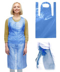 ABC PACK & SUPPLY Blue Plastic Disposable Aprons Adults for Painting, 28 x 46 Inches. Pack of 1000 Disposable Plastic Aprons, 1 Mil. Unisex Waterproof Polyethylene Painting Apron for Food Industry