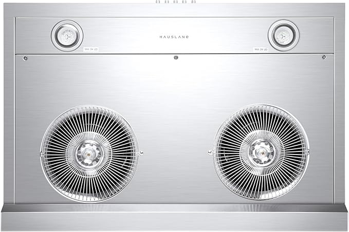 Hauslane Range Hood 30" Under Cabinet | Vent Hood | Stainless Steel Quiet Hood Range Stove | 3 Speed Slim Kitchen Range Hood| Energy LED Lamps | Fits 6 Inch Round Ducts, Chef Series C100