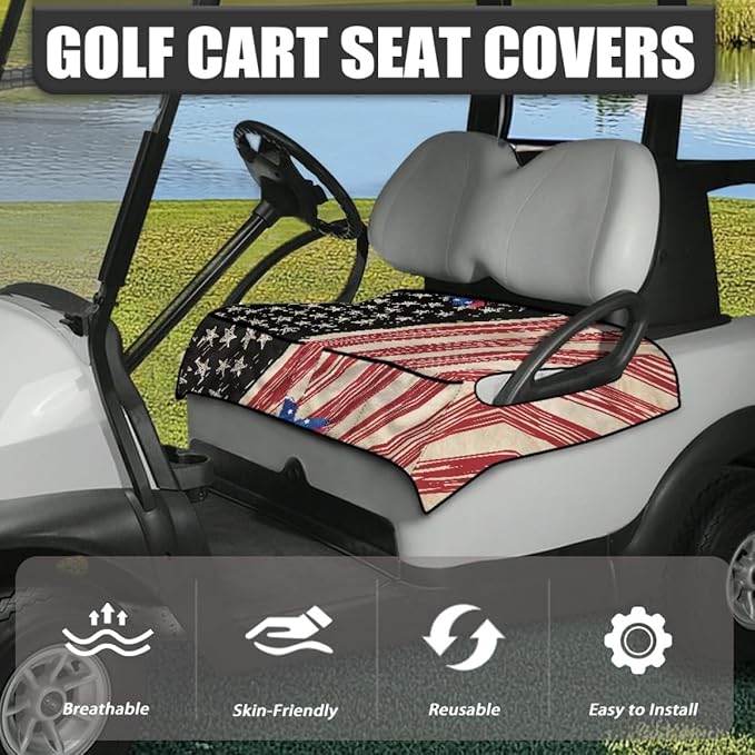 Golf Cart Seat Cushion Cover Featuring Waterproof Protection and Breathable Fabric for Outdoor Golf Cart Use