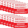 LEIFIDE 12 Pack NEC Compliant Emergency Disconnect Sticker 5"x 3.5" Emergency Disconnect Service Warning Sticker Shut Off Sign Uv-Resistant Electric Panel Labels Vinyl Waterproof for Indoor Outdoor