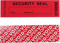 100pcs 100% Total Transfer Tamper Evident Security Warranty Void Stickers/Labels/Seals (Red, 1 x 3.35 Inches, Serial Numbers)
