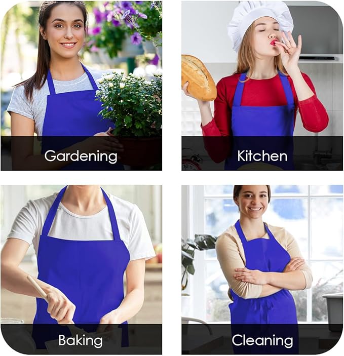 Aprons for Men - 100% Polyester Chef Apron Women with Extra Long Ties - Cooking Aprons for Women & Mens Apron