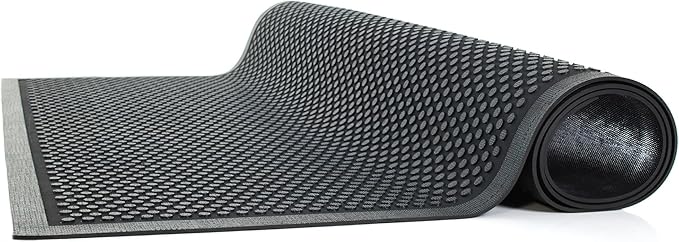 Guardian Easy Step Scraper 4X6 (45in x 69in) Indoor/Outdoor, Heavy-Duty, Solid Rubber Floor Mat,Black