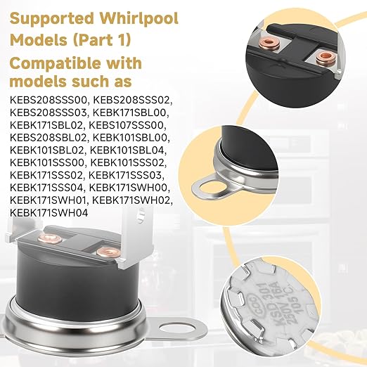 WP8304452 Stove Oven Thermal Fuse, Thermostat for Whirlpool Electric Oven, Range, KitchenAid, Maytag, Jenn Air, Amana Replacement 8304452, WP4455243, 1422151, AH1487571, EA1487571, PS1487571