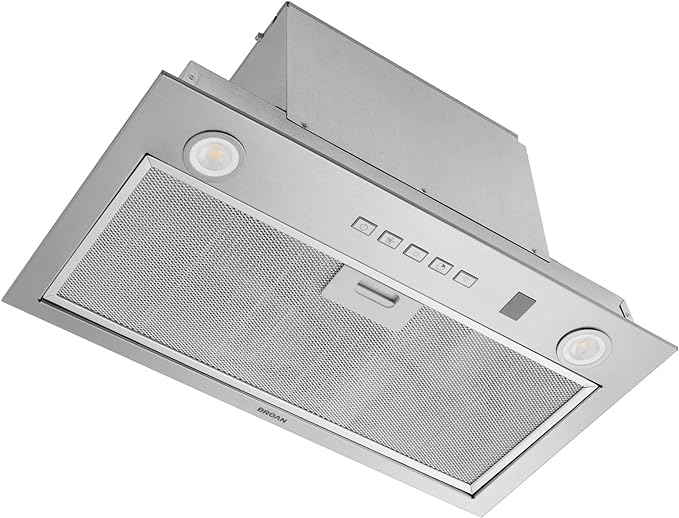 Broan-NuTone PM400SSV 21-inch Custom Cabinet Built-In 4-Speed Power Pack Insert with Voice Control, LED Lighting, and 450 Max Blower CFM, Stainless Steel