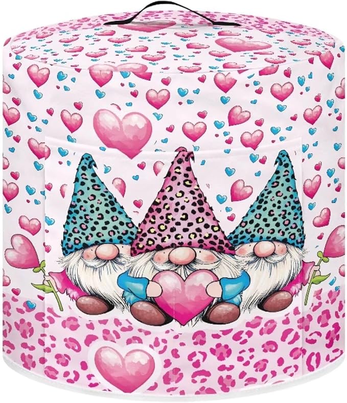 Valentine's Day Heart Print Pressure Cooker Cover Dust-proof Cover for Rice Cooker Air Fryer Kitchen Appliance Covers with Pocket and Top Handle Kitchen Décor