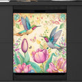 Hummingbird Butterfly Flower Dishwasher Magnet Cover, Reusable Refrigerator Panel Stickers Microwave Front Door Covers Magnets for Kitchen Home Appliances Holiday Party Decorations 23 X 26 in