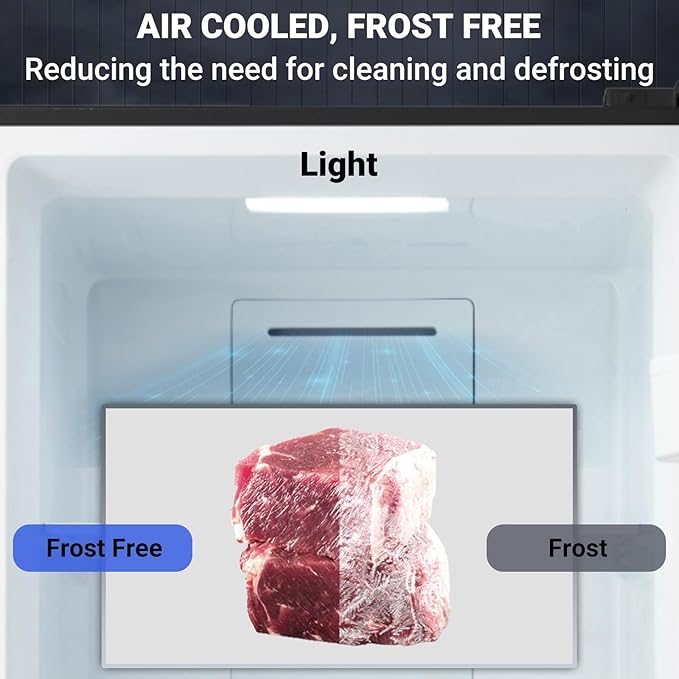 Upright Freezer 21 cu.ft, Freezer Upright Stainless Steel, Frost Free Convertible Refrigerator Freezer for Garage, Kitchen, Home Use(Right Hinge)
