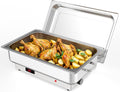 Electric Chafing Dish, 9 QT Rectangular Full-Size Buffet Stainless Steel Chafing Dish Set, Commercial Food Warmer with Temperature Control Display for Parties, Catering, Festivals