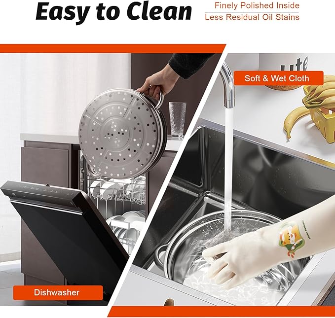 5-Tier Food Steamer Pot for Cooking, Stainless Steel Steamer Pot with Transparent Lid, Stackable Steaming Pots Steam Cooker Cookware for Dumpling Seafood, Compatible with Gas/induction Stove (11.81in Diameter)