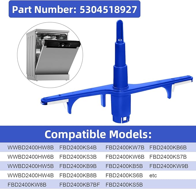 5304518927 154567702 Dishwasher Spray Arm Assembly for Kenmore Electrolux Dishwasher Bottom Lower Spray Arm 5304507175, 154567701 AP6810011
